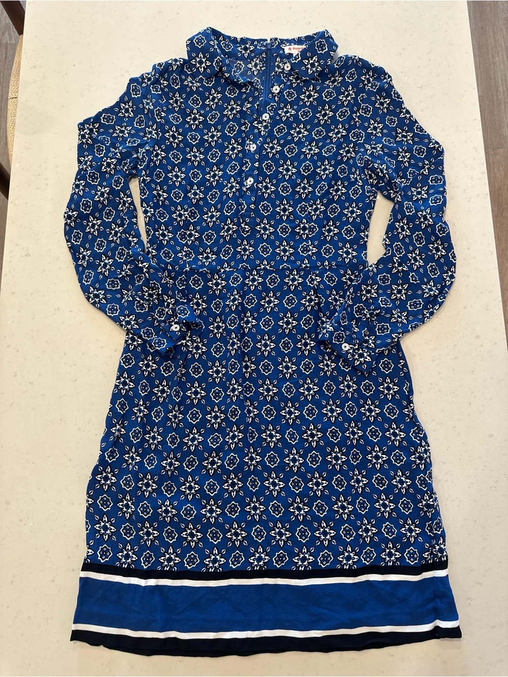NWOT Brooks Brothers Blue Long Sleeve Dress Size 6 Workwear Premium Luxury Silk